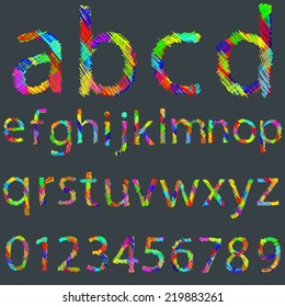 Freehand sketch alphabet Vector