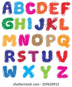 Freehand sketch alphabet Vector