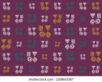 Freehand Sketch Navajo Fabric Seamless Pattern Design Uzbek ikat-traditional silk product in Uzbekistan and Central Asia,