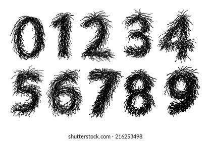 Freehand sketch number Vector