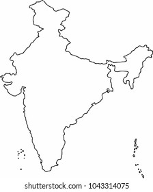 Freehand Sketch Outline India Map Vector Stock Vector (Royalty Free ...