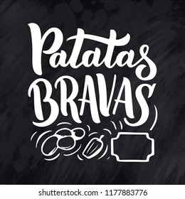 Freehand sketch style drawing of spanish menu with food name, various elements and hand written lettering. Handdrawn design. Detailed illustration. Vector