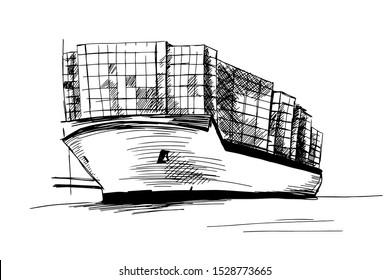 Cargo Ship Sketch Images Stock Photos Vectors Shutterstock