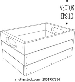 freehand sketch wooden kitchen box