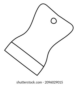 Freehand sketchy line art of spatula silhouette. Construction and finishing tool. Isolated vector illustration.