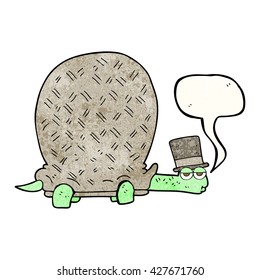 freehand speech bubble textured cartoon tortoise