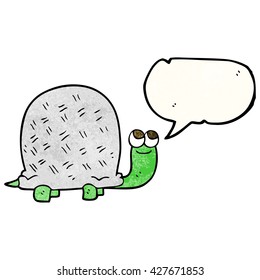 freehand speech bubble textured cartoon tortoise