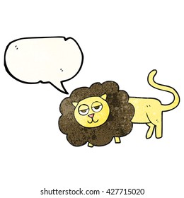 freehand speech bubble textured cartoon lion