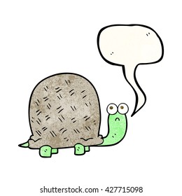 Freehand-Sprechblase strukturiert Cartoon traurige Schildkröte