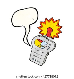 freehand speech bubble textured cartoon scientific device