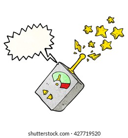 freehand speech bubble textured cartoon scientific equipment
