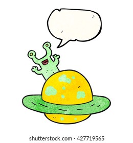 freehand speech bubble textured cartoon alien planet