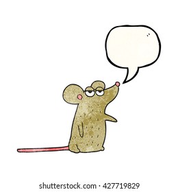 freehand speech bubble textured cartoon mouse