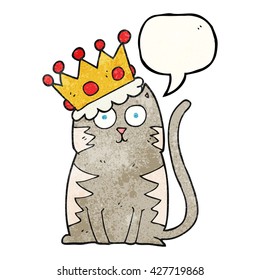 burbuja de la libre expresión textura gato de dibujos animados con corona