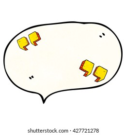 freehand speech bubble textured cartoon quotation marks