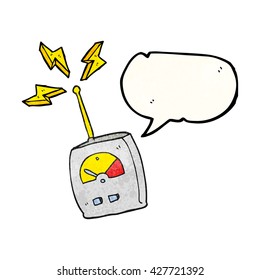 freehand speech bubble textured cartoon science equipment