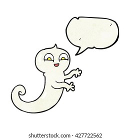freehand speech bubble textured cartoon ghost