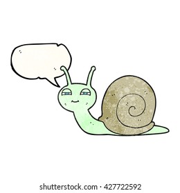 Freehand-Sprechblase strukturierte Cartoon süße Schnecke