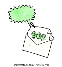 freehand speech bubble textured cartoon bill letter