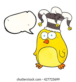 freehand speech bubble textured cartoon funny bird