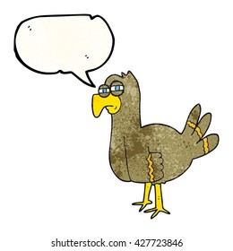 pájaro de caricatura texturizado con burbuja de voz libre