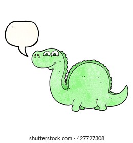 freehand speech bubble textured cartoon dinosaur