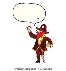balão de fala à mão livre texturizado cartoon pirata capitão