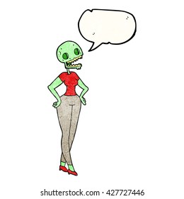 burbuja de habla libre textura caricatura zombie mujer
