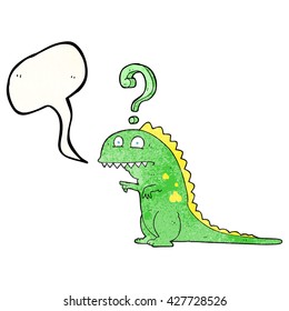 burbuja de habla libre textura caricatura de dinosaurio confuso