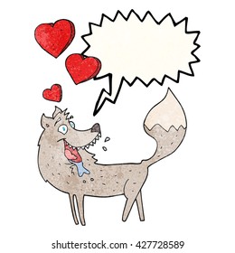 burbuja de la libre expresión textura de la caricatura lobo en el amor