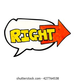 freehand speech bubble textured cartoon right symbol pointing