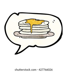 freehand speech bubble textured cartoon stack of pancakes