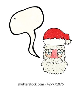 burbuja de habla libre textura caricatura cansada santa claus cara