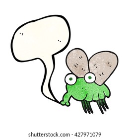 freehand speech bubble textured cartoon fly