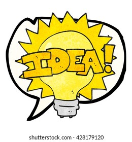 freehand speech bubble textured cartoon idea light bulb symbol