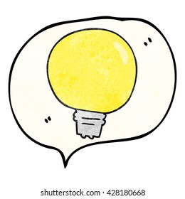 freehand speech bubble textured cartoon light bulb