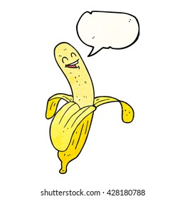 banana de desenho animado texturizado de fala à mão livre
