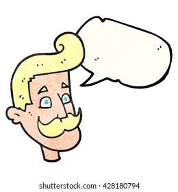 burbuja de la libre expresión textura caricatura hombre con bigote