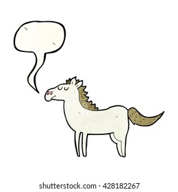 Freehand-Sprechblase strukturierte Cartoon-Pferd