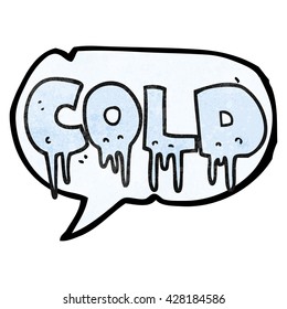 freehand speech bubble textured cartoon word cold