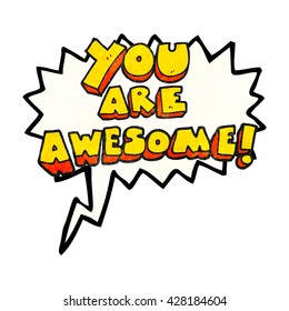 freehand-Sprechblase strukturierter Cartoon Sie sind fantastischer Text