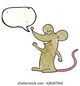 freehand speech bubble textured cartoon mouse