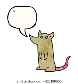 freehand speech bubble textured cartoon mouse