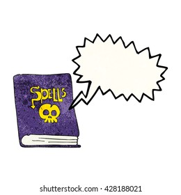 freehand speech bubble textured cartoon spell book