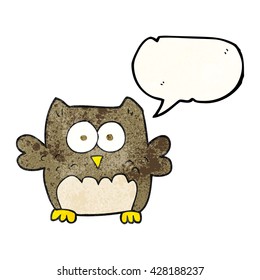 Freehand-Sprechblase strukturierte Cartoon-Eule