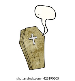 freehand speech bubble textured cartoon spooky coffin