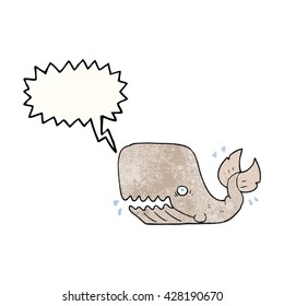 freehand speech bubble textured cartoon angry whale