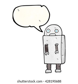 Karikaturroboter mit freehand-Sprechblase