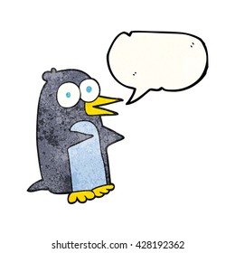 burbuja de la libre expresión textura de caricatura pingüino
