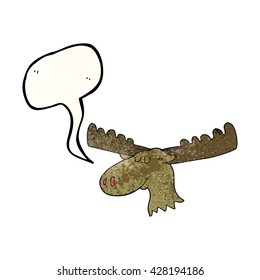 freehand speech bubble textured cartoon moose